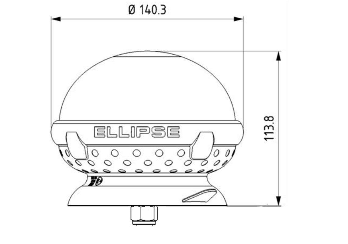 MAGNETIC ELLIPSE FLASHING BEACON, 12V MOUNTED BULB